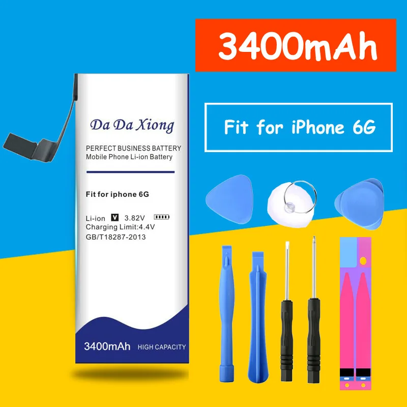 Оригинальный аккумулятор Da Xiong 3400 мАч для iPhone 6 6G с инструментами ремонта и