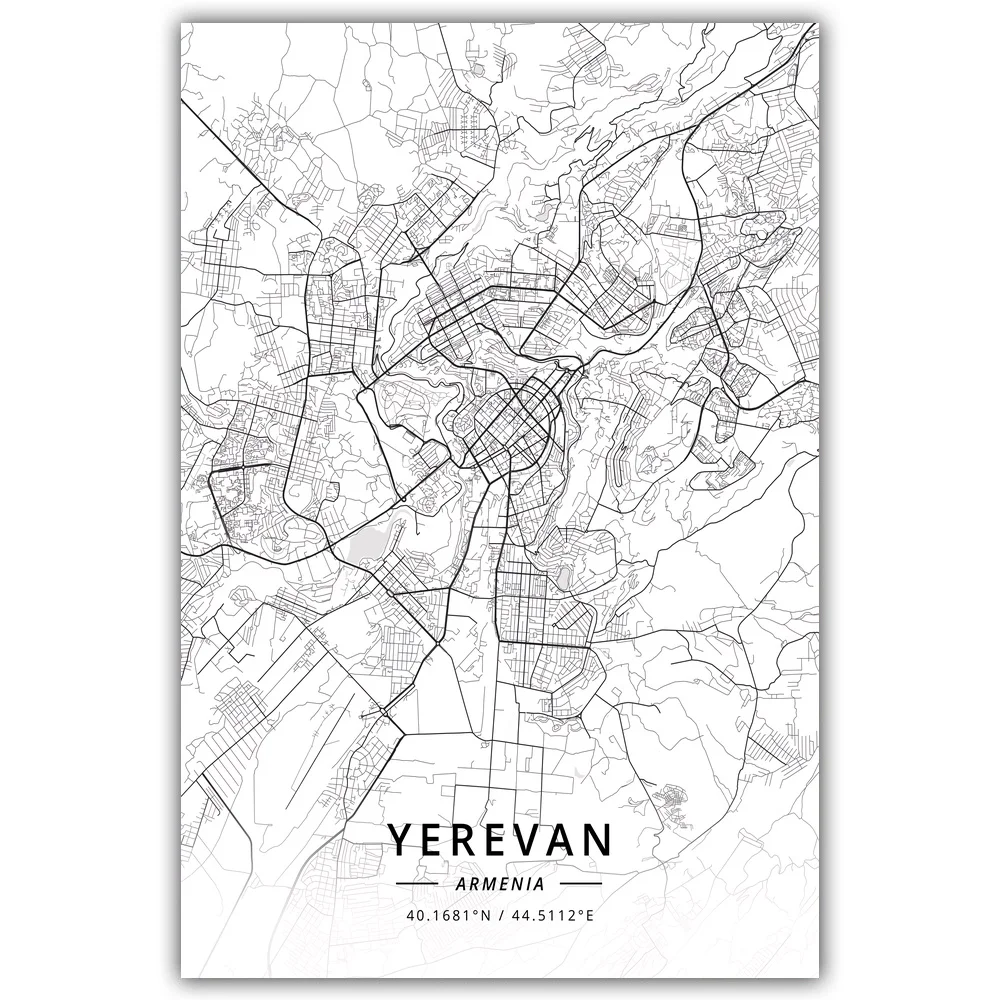 

Yerevan Armenia Map Poster