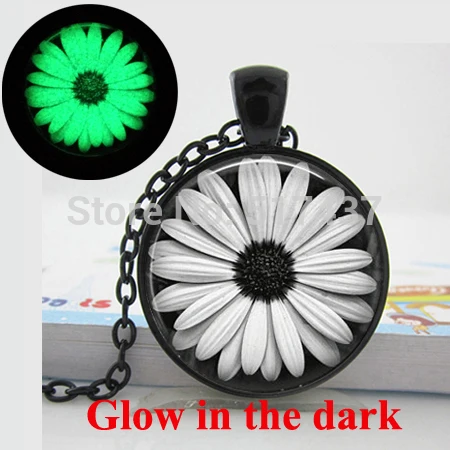 Светится в темноте ожерелье Маргаритка Стекло плитка бижутерия с