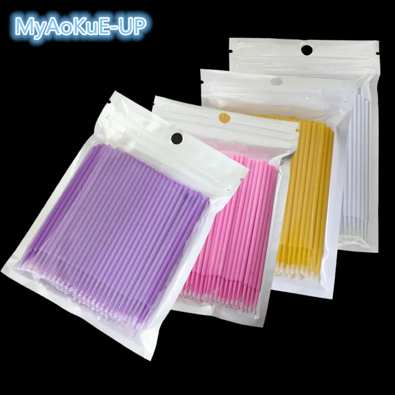 

10 colors 300 Pieces Micro Brushes Disposable Individual Applicators Mascara For Eyelash Extension Makeup Eyelashes Brushes