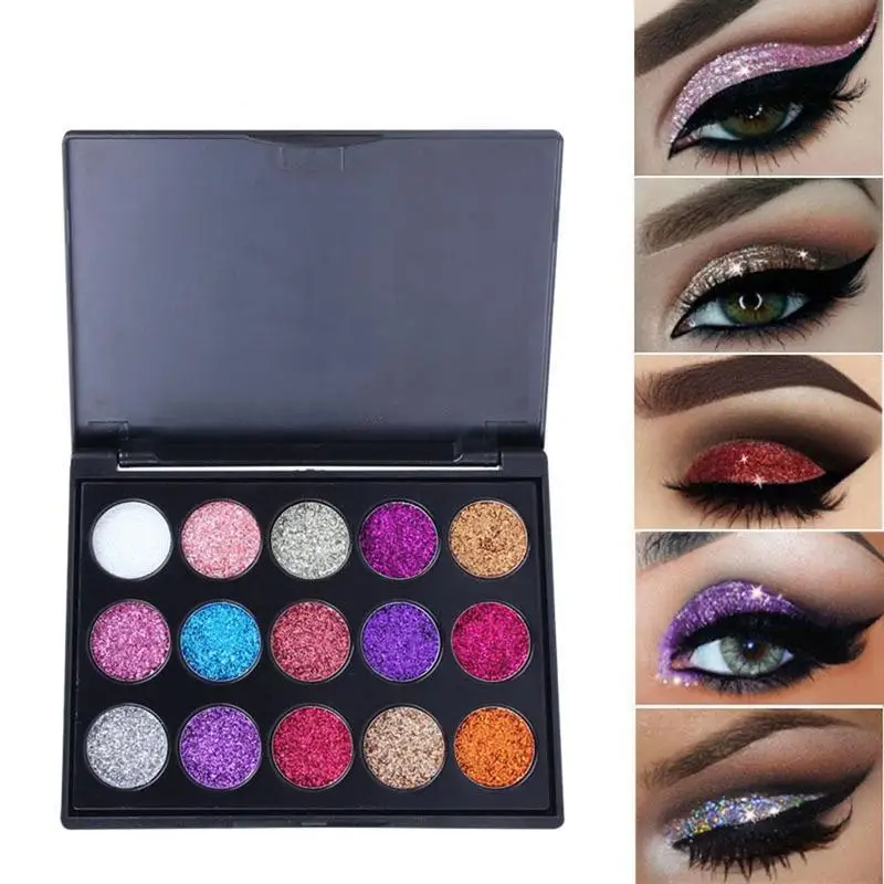 Learnever 15 Colors Diamond Eyeshadow Pallete Glitter Make Up Palette Shimmer powder Radiant Eye cosmetics New Arrival |