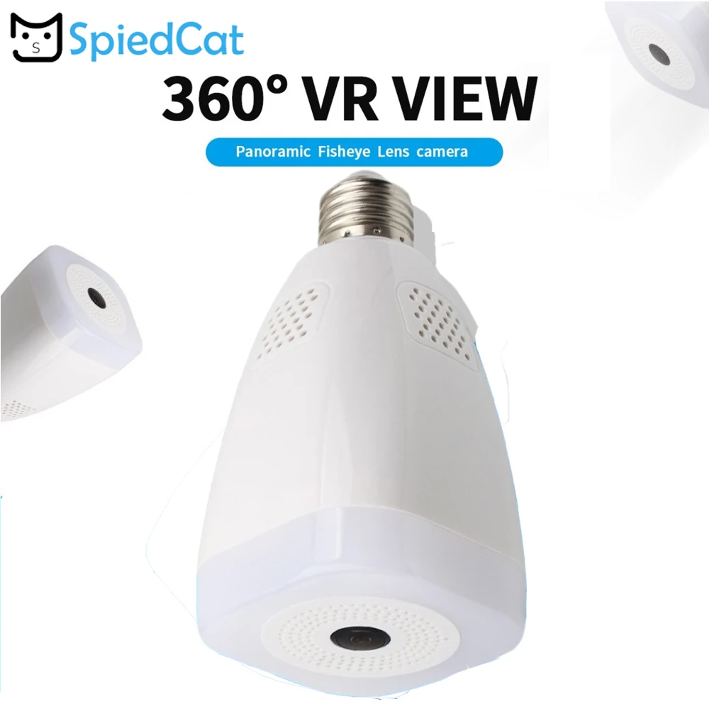 1.3MP 960 P Умная лампа 360 градусов панорамный объектив рыбий глаз WiFi Беспроводная