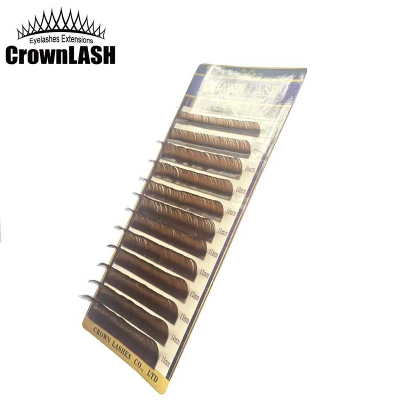 CrownLASH шоколадный коричневый B C D 0 10 7 15 мм 3D объемный наращивание ресниц мягкий