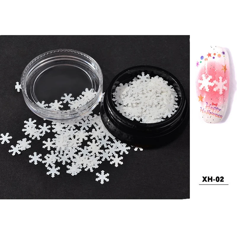

6 Bottles Shining Snow Flower Nail Art Glitters 3D Laser Colorful Nail Sequins Christmas Designs Nail Art Decoration New Arrival