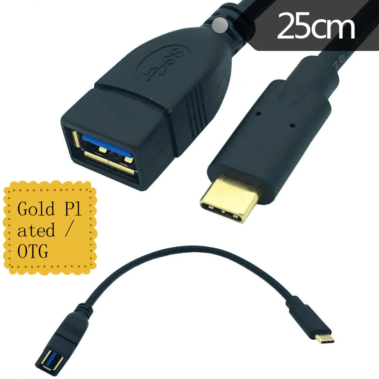 Позолоченные OTG линии USB3.1 кабельной AF TO type c Интерфейс для USB3.0 женский плоский
