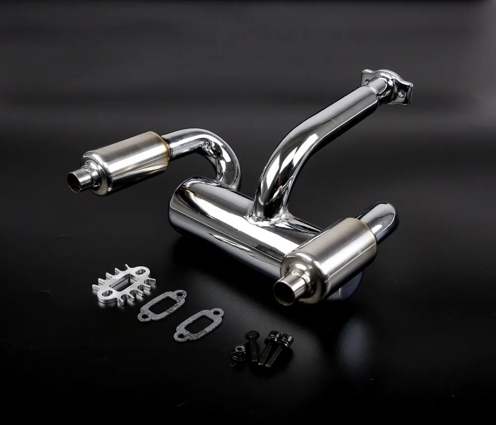 Rovan Double Row with A Silencing Exhaust Pipe for 1/5th RC Gas Model Car/for BAJA DDM Dual | Игрушки и хобби