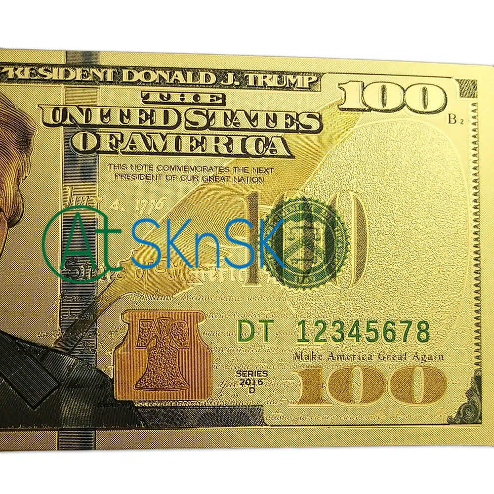 Мировой сбор бумажных денег 8 шт./компл.$100 банкноты США президент Дональд Трамп долларов Золотая фольга банкноты монеты коллекции подарок