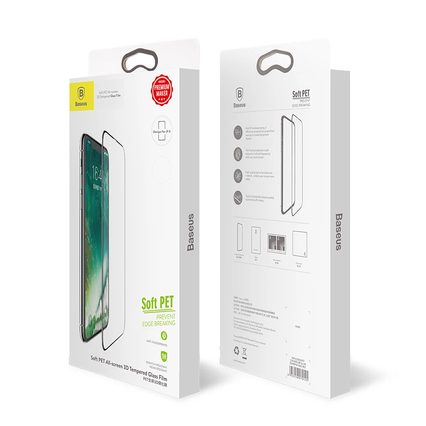 Защитное стекло Baseus закаленное для iPhone X ультратонкое с защитой от синего света