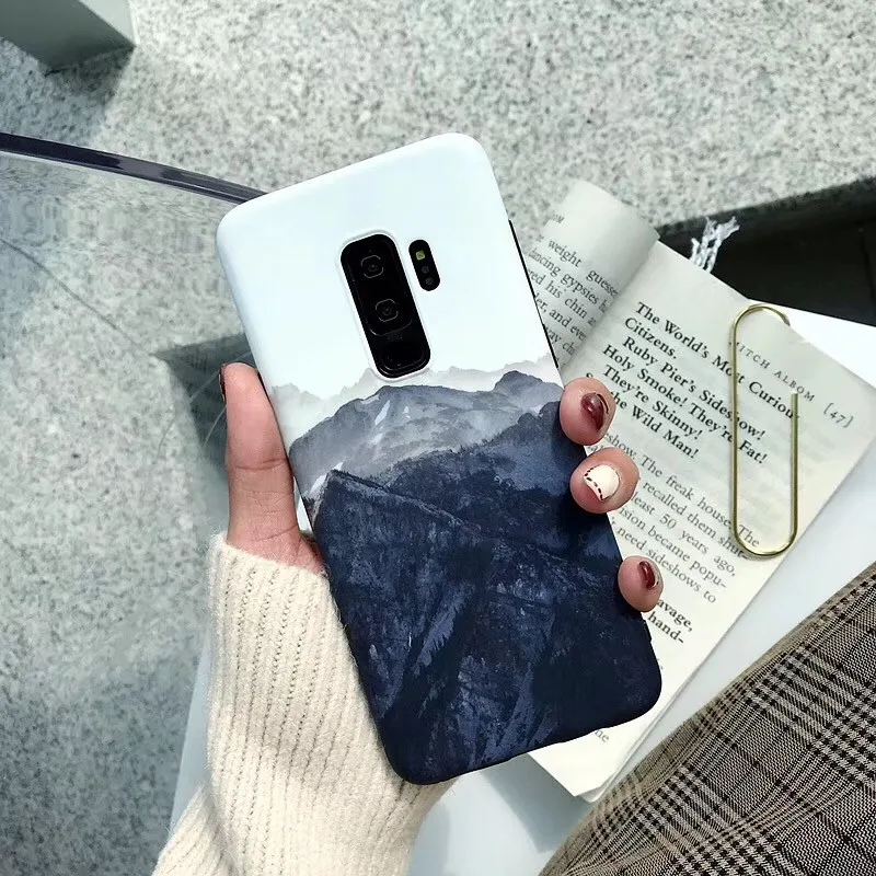 Мидии для Samsung Galaxy S8 S9 плюс Чехол Note 8 9 S10 + S10e чехол телефона Горный пейзаж Мягкие TPU