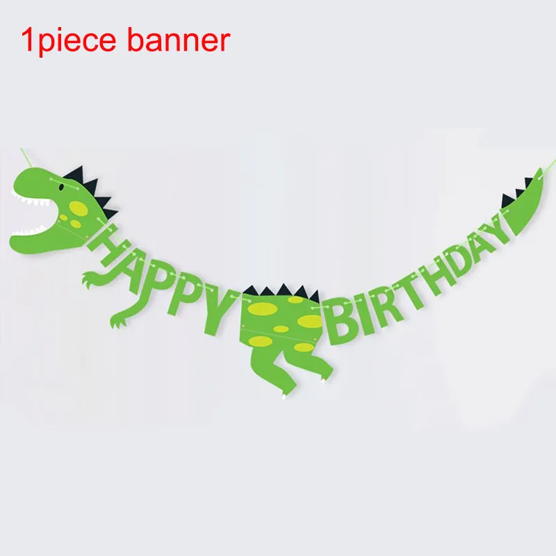 Green DNS bodybanner Динозавр вечерние принадлежности джунгли сафари динозавр бумажный шарик тарелки скатерть для вечеринка для мальчика день рождение украшения дети посуда - Цвет: Green DNS bodybanner