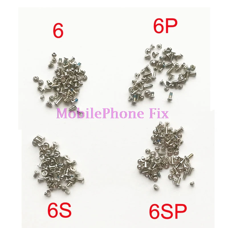 2 пакетов/лот полный набор винтов для iPhone 6 6Plus 6S 6S Plus Полные Винты Набор с серебряным дном пять звезд Pentalobe винты