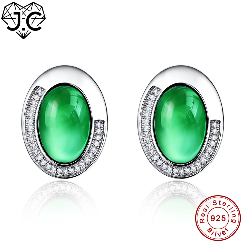 J.C For Female Oval Cut Amethyst &amp Emerald Topaz Delicate Earrings Real Solid 925 Sterling Silver Fine Jewelry Gift | Украшения и