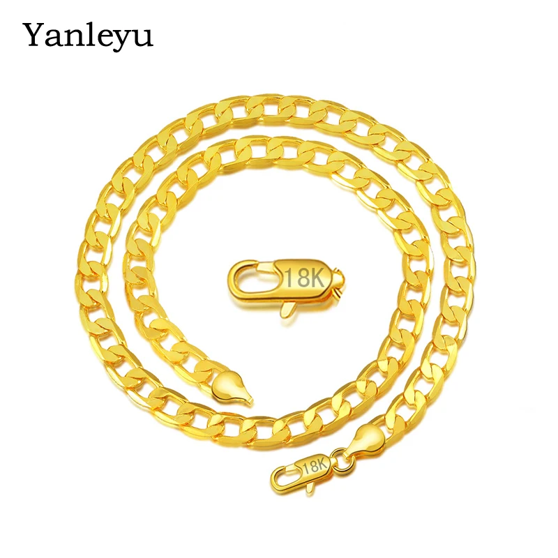 Панцирная кубинская звено Yanleyu Майами женская желтая позолоченная цепочка в