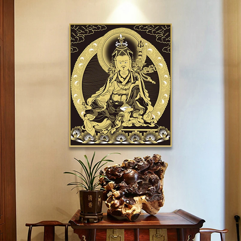 Картина будды Thangka Индия китайская религия мастер Padmasambhava холст печать живопись плакат Искусство Настенная картина домашний декор