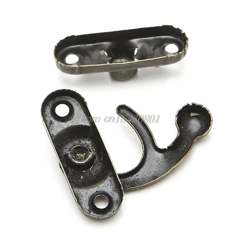 10x Античная Металлическая изогнутая Пряжка замок крючок шкатулка для ювелирных