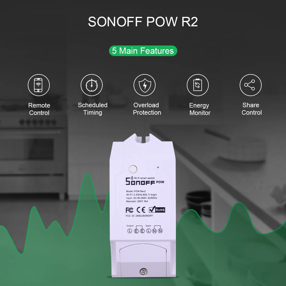 Умный Wi Fi контроллер Sonoff Pow R2 с измерением энергопотребления в реальном времени 15
