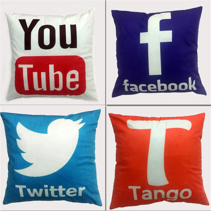 Мгновенные сообщения приложения дизайн Чехол для подушки Facebook YouTube Skype рекламы