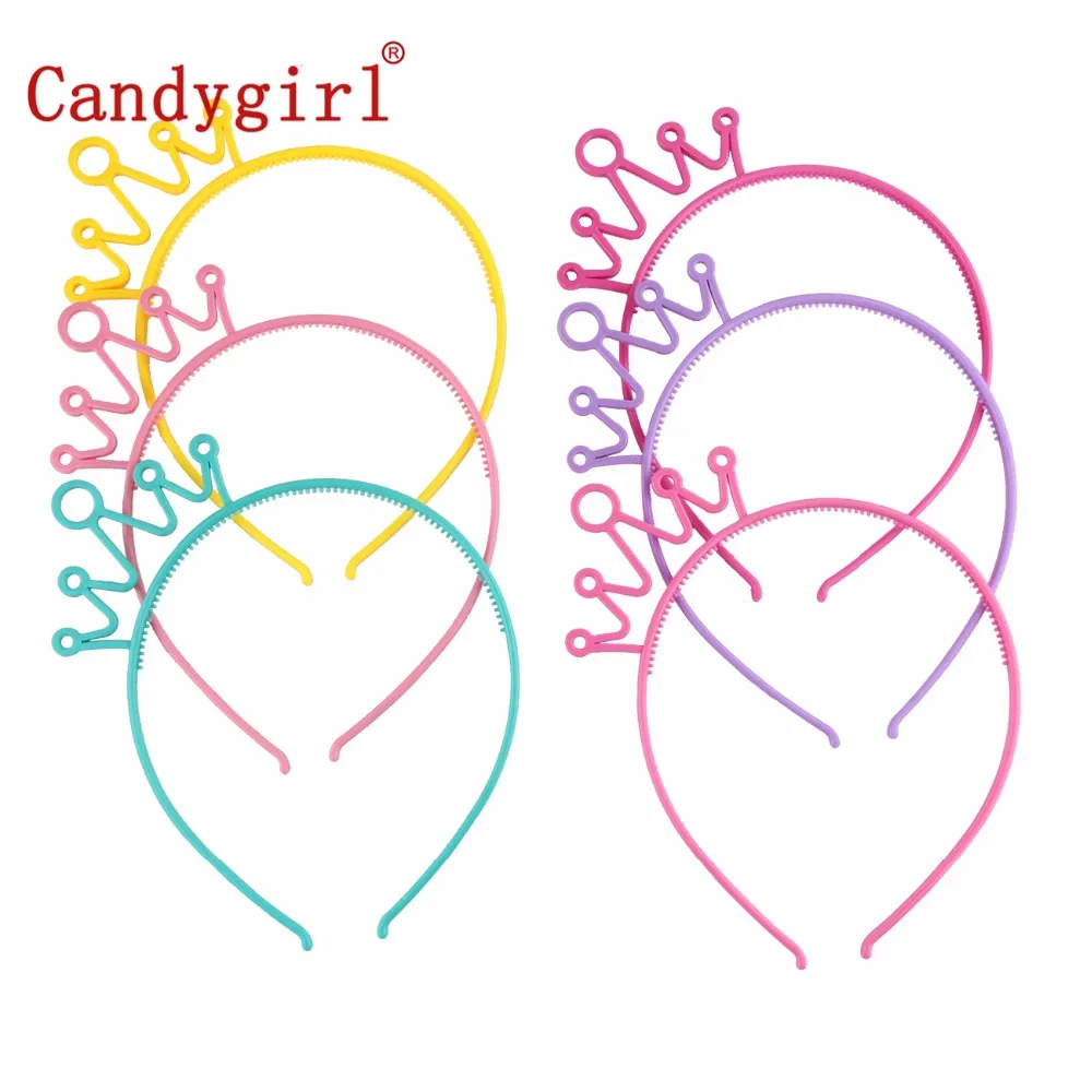 1 шт. пластиковые обручи для волос Candygirl корона маленьких девочек детские женские
