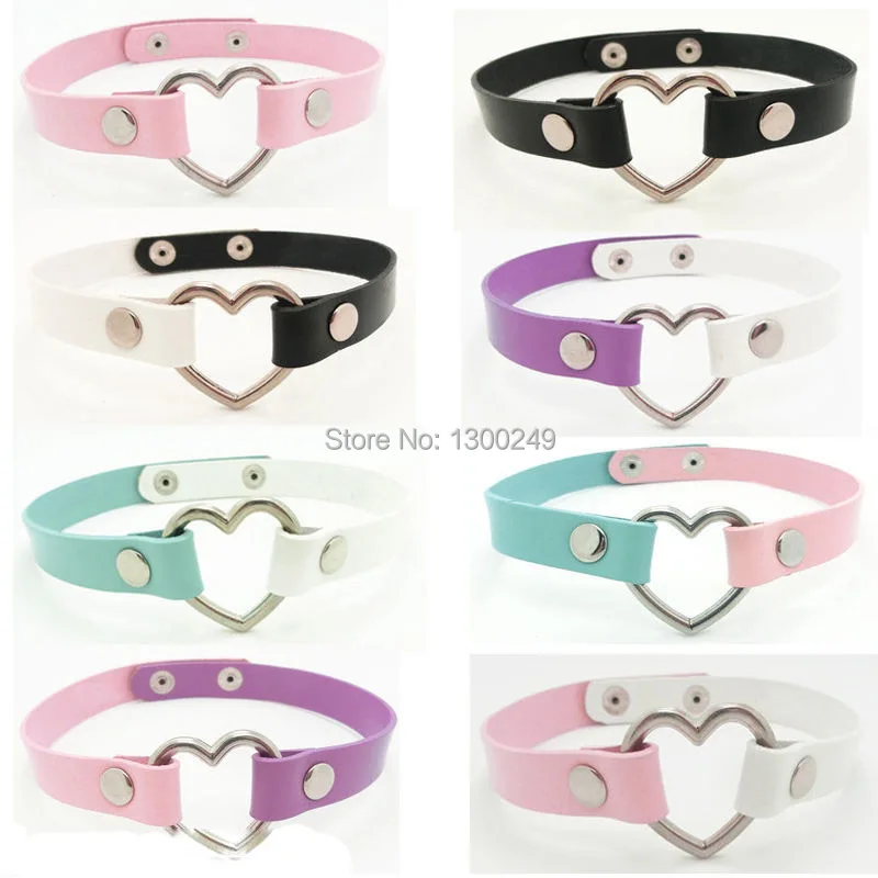 Ожерелье чокер женское кожаное ручной работы в стиле панк модный