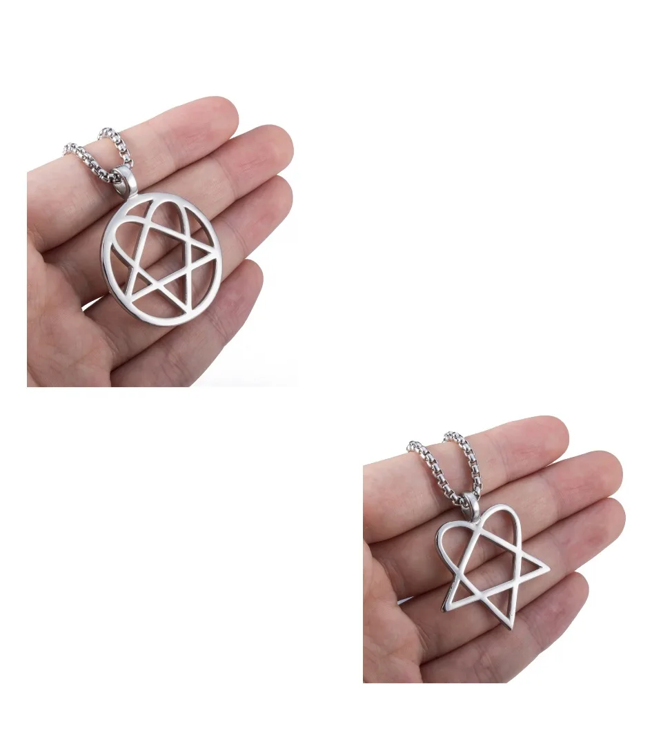 Ожерелье с подвеской из нержавеющей стали Heartagram Star Heart Him, Винтажные Ювелирные Изделия