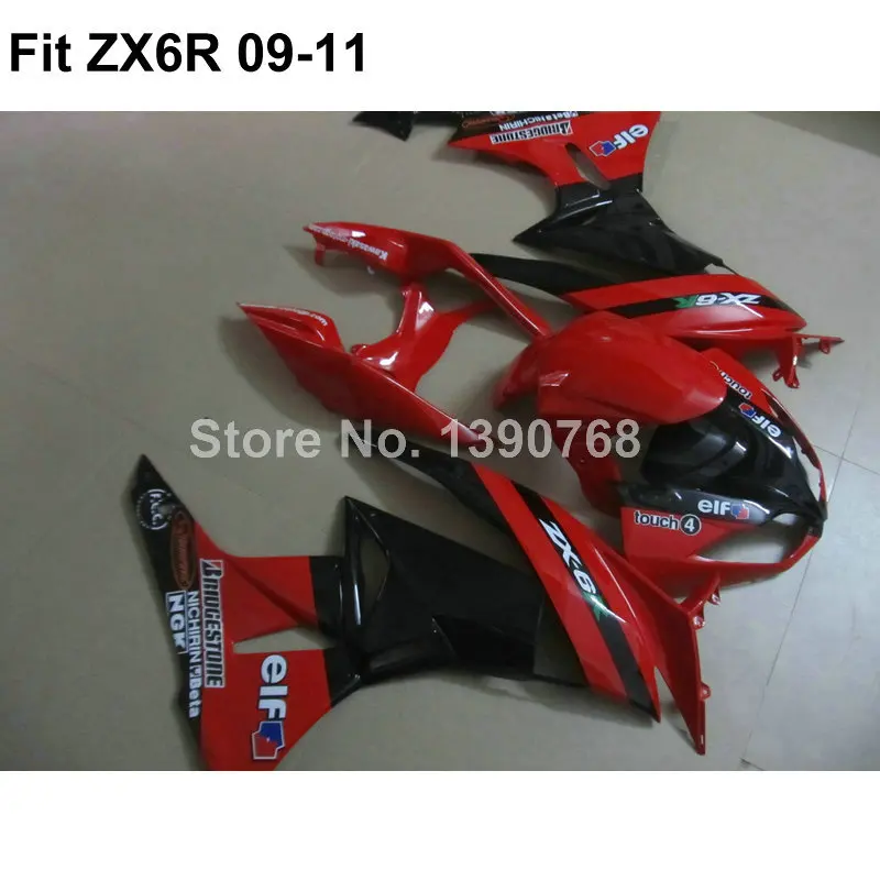 Пластиковый обтекатель ASB для Kawasaki Ninja темно-красный ZX6R 09 10 11 набор моделей на