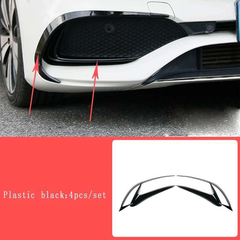 black 4pcs Для Mercedes cla w117 Mercedes cla amg/cla 200 250 benz cla c117 Mercedes cla 220/250 gla amg передний бампер trimFog ligh - Название цвета: black 4pcs