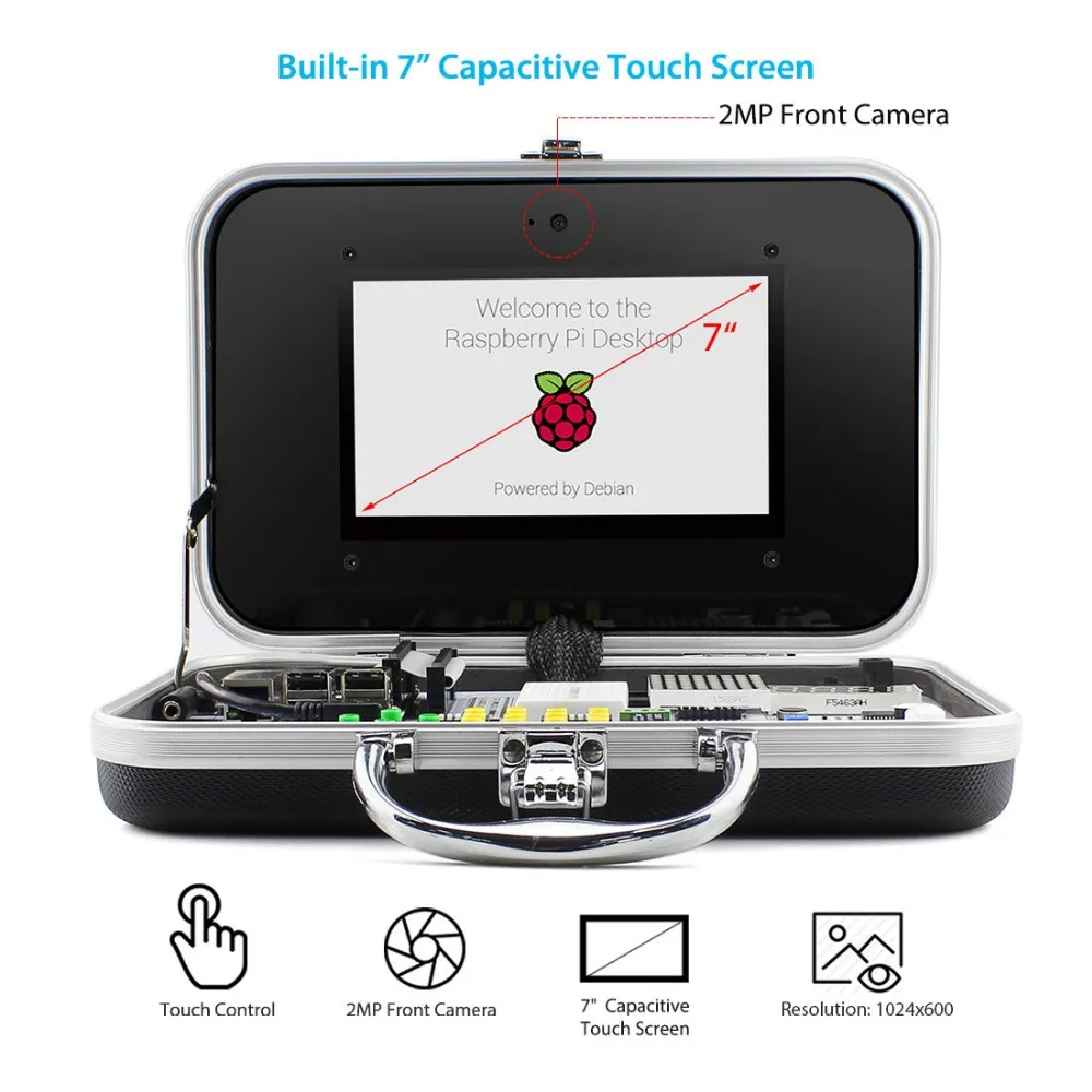 Elecrowpi Raspberry Pi 4B расширенный набор все в одном 7 дюймовый сенсорный экран детский