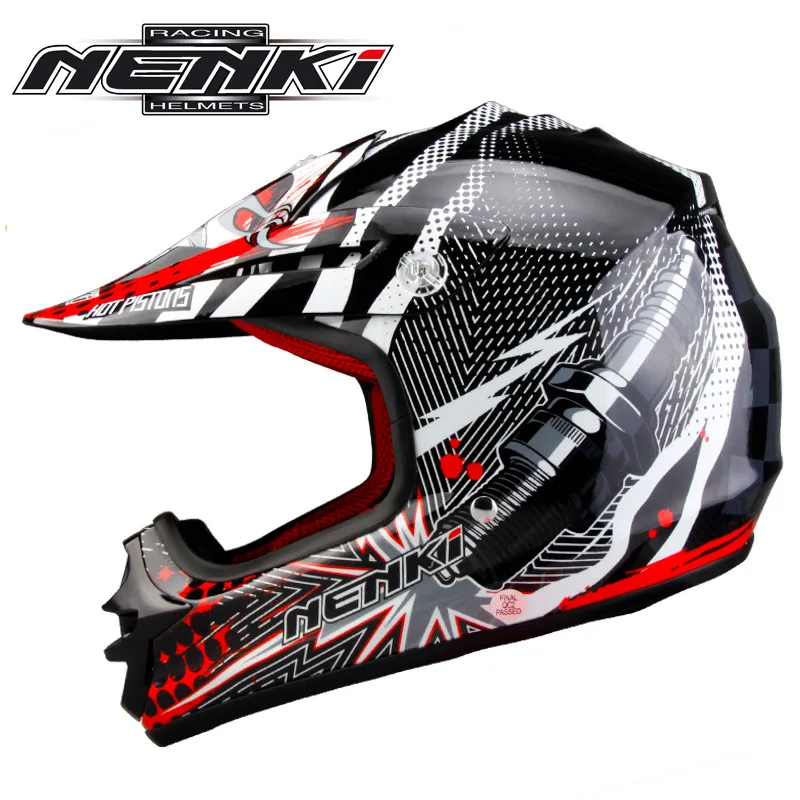 Красный NENKI детский мотоциклетный шлем для мотокросса детский шлем Capacete Casco Enfant Moto MTB для мальчиков DH Байк Молодежный каск - Цвет: Красный