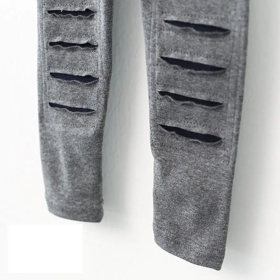 Брюки рваные для маленьких девочек 2019 г. детские леггинсы весенне летние