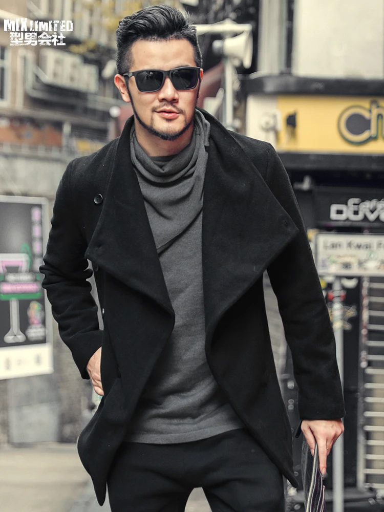 Для мужчин осень зима дизайн Sense резки британский стиль куртка шерстяные ткани