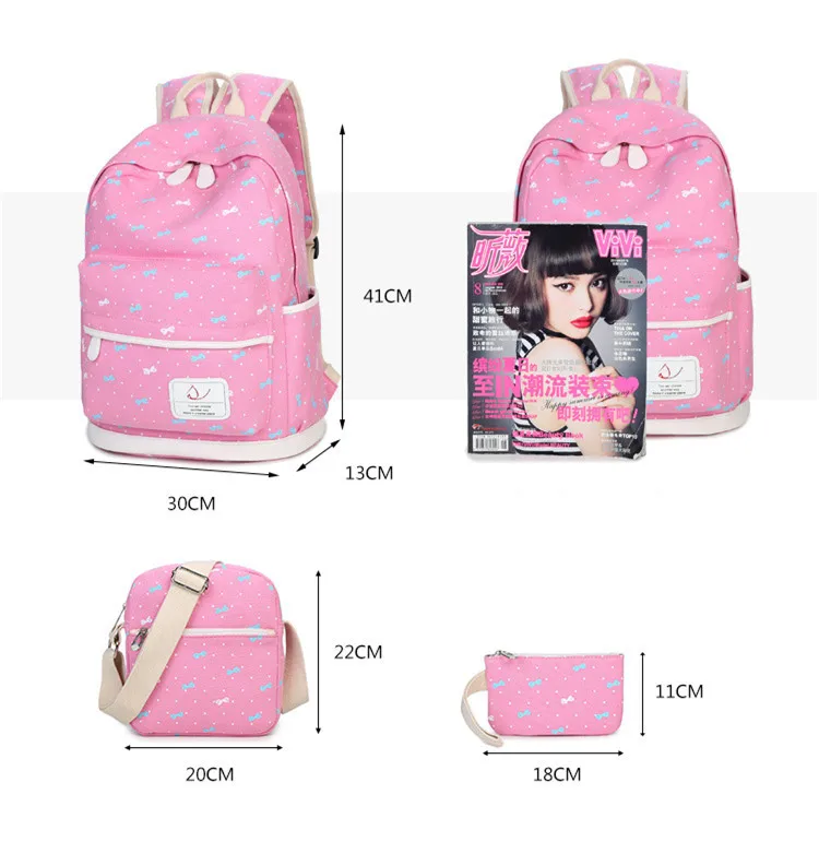 Printing Children Backpacks For Teenagers Girls Lightweight Waterproof School Bags Child Orthopedics Schoolbags 3pcs/set