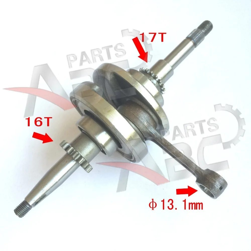 GY6 49cc 50cc коленчатый вал с 16 зубьями для 139QMB 139QMA Roketa SUNL JCL JONWAY ROMET Скутер мопед