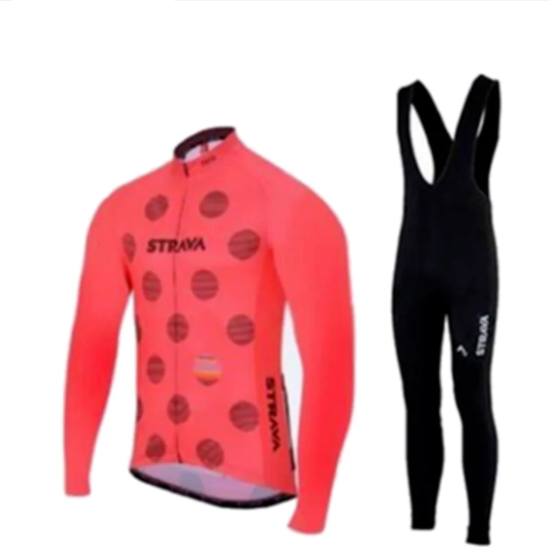 3 Strava велосипедные майки Ropa Maillot Ciclismo с длинным рукавом осень и зима Велоспорт Джерси одежда дышащий комбинезон комплект - Цвет: 3