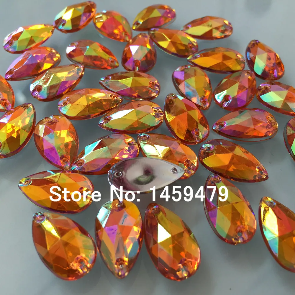 Оптовая продажа DIY шарики для одежды аксессуары Стразы 40pcs18x11mm капли слез из камня