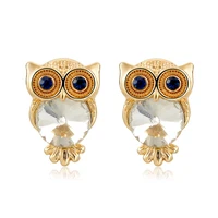 szelam vintage rhinestone owl earrings for women gold stud earrings famous brand jewelry pendientes mujer brincos 2018 ser150084