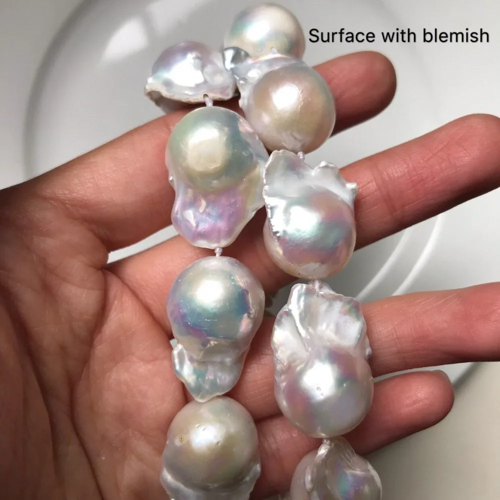 

Z4508 Baroque Pearl Necklace large Baroque Pearl Necklace High Luster Fireball Pearl