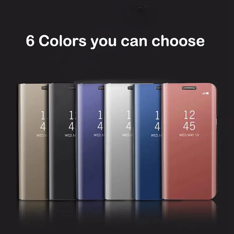 Роскошный зеркальный чехол для Samsung galaxy S6 S7 откидной кожаный Edge полупрозрачный