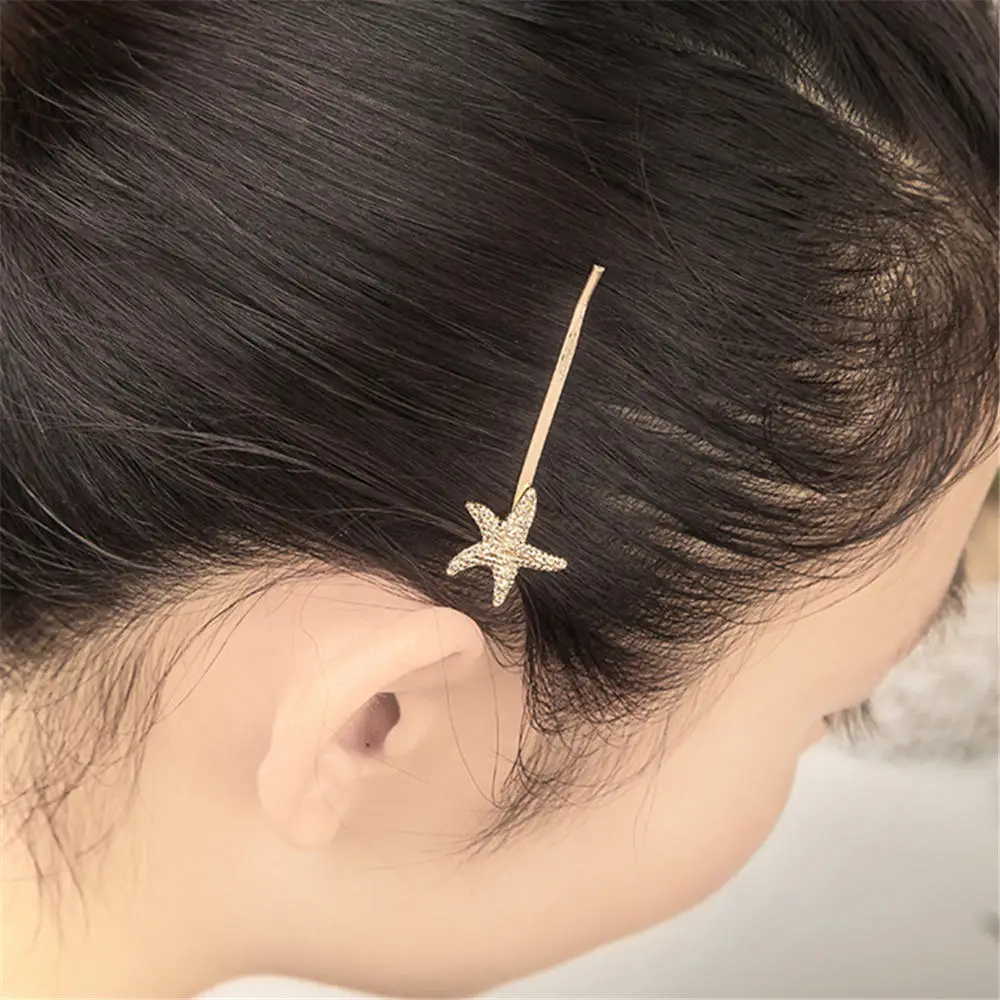 

Vintage Gold Silver Starfish Shell Pearl Hairpins Gold Silver Fashion Hair Clips Barrettes Women Girls Headwear Hair Accessories