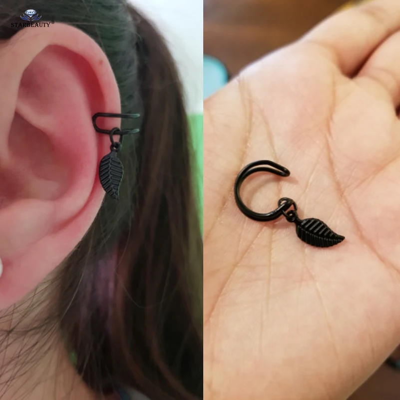 Starbeauty 2 шт./лот вырезанный лист Nonpierced спирали пирсинг для пупка Имитация пирсинга Пирсинг Серьга-кафф серьги-клипсы кольцо в нос имитация