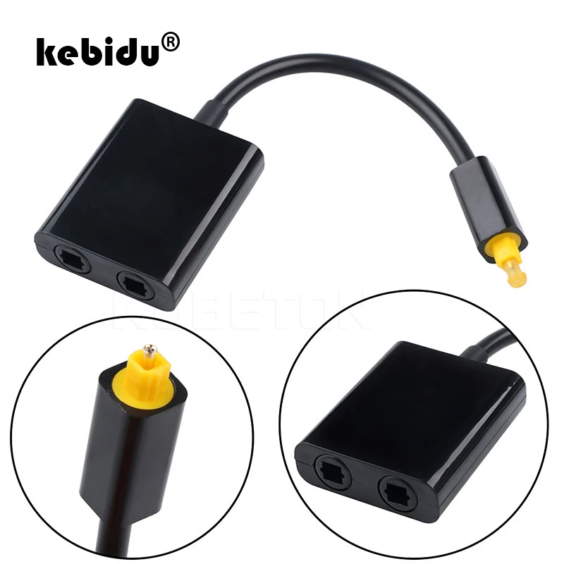 Kebidu Новый цифровой SPDIF оптический аудио сплиттер адаптер 2 Way разделитель Toslink