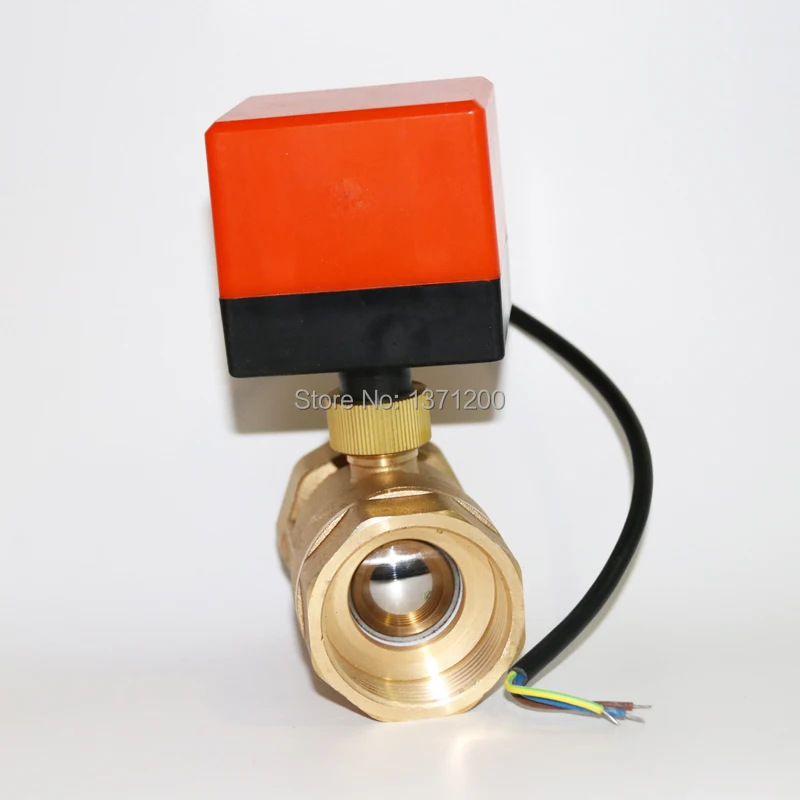 Двухсторонний Электрический привод латунный шаровой кран DN50(G2 &quot) переменного