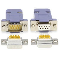 db9 d sub 3u gold plated connector solid malefemale d type rs232 com 9 pin hole port socket with abs plastic shell 10pcs