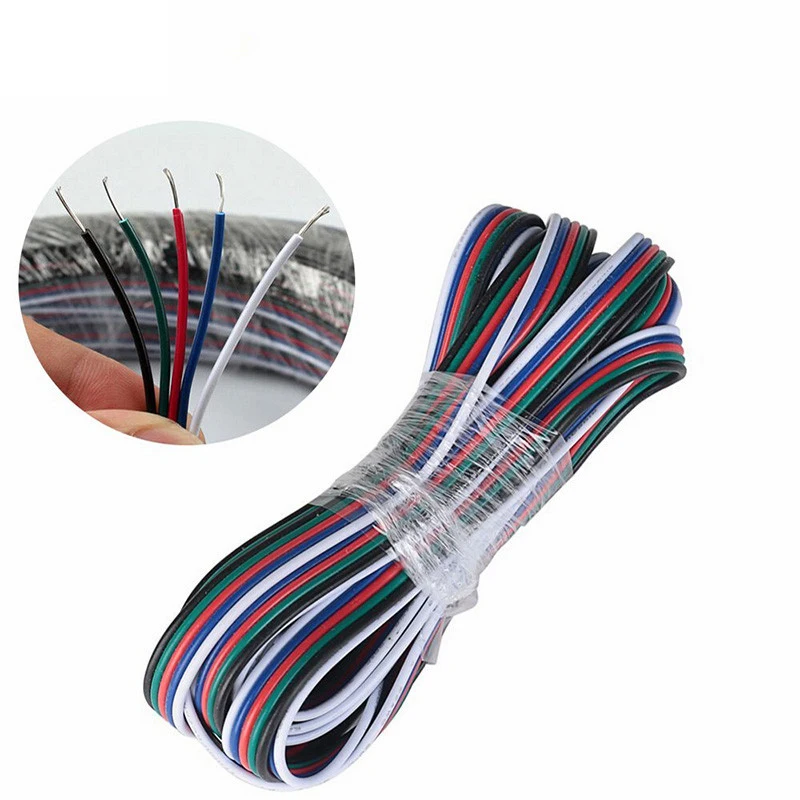 5 м/20 м/50 м 2pin одиночный/3pin 2811 RGB /5pin RGBW удлинитель 4Pin + белый/RGB черный провод