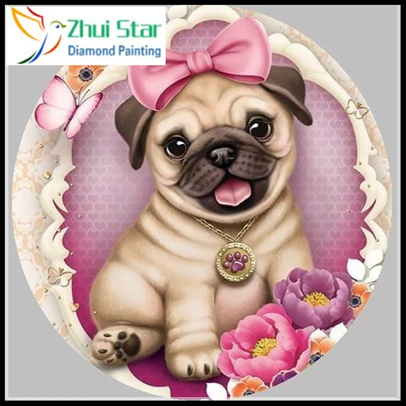 Zhui star 5d diy Diamond embroidery dog family diamond painting Cross Stitch full square drill Rhinestone mosaic gx | Дом и сад
