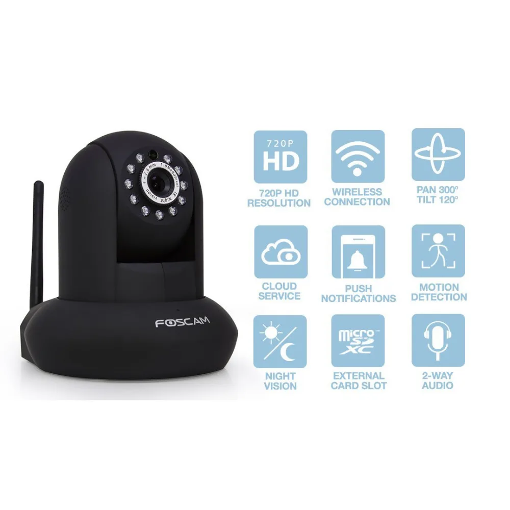 Foscam FI9821P P2P HD 720P Pan Tilt Проводная Беспроводная ip камера с ночным видением и записью sd