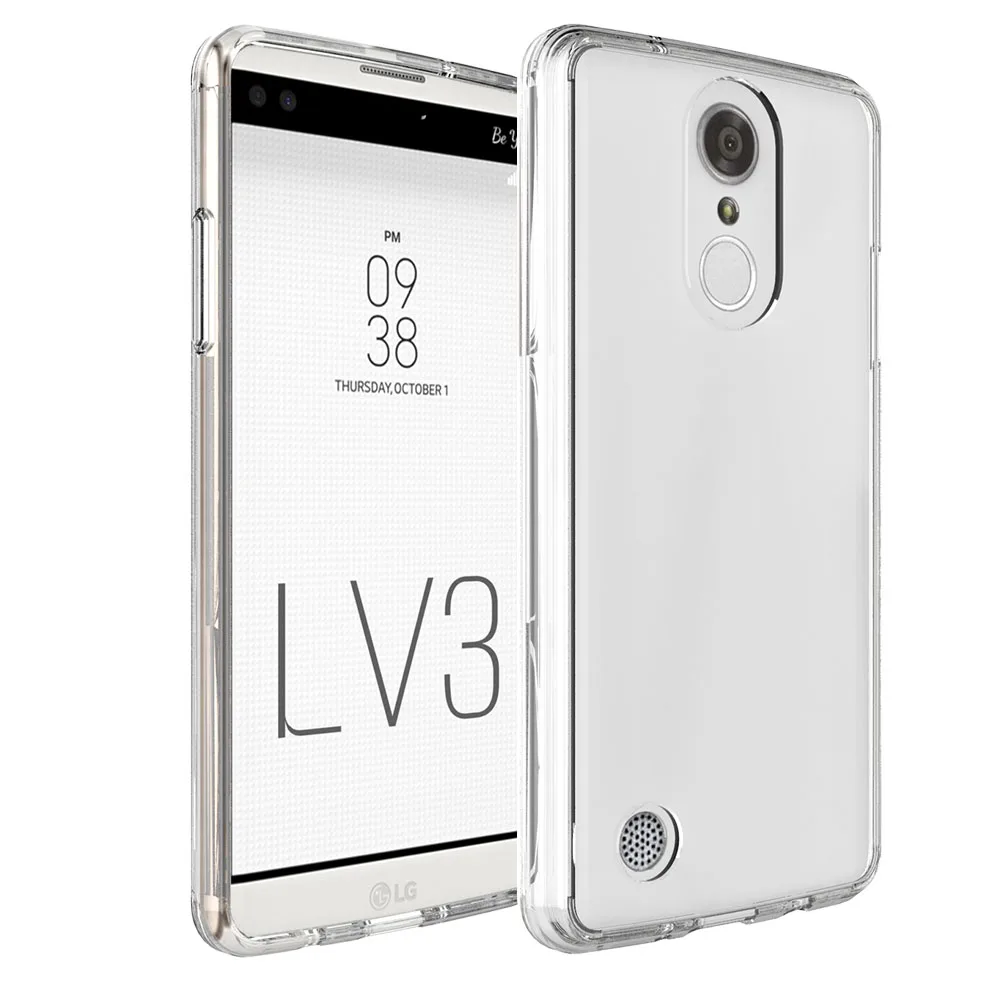 Тонкий чехол из ТПУ с рамкой твердого акрила прозрачный для LG Aristo MS210 LV3/K8 2017/Phoenix