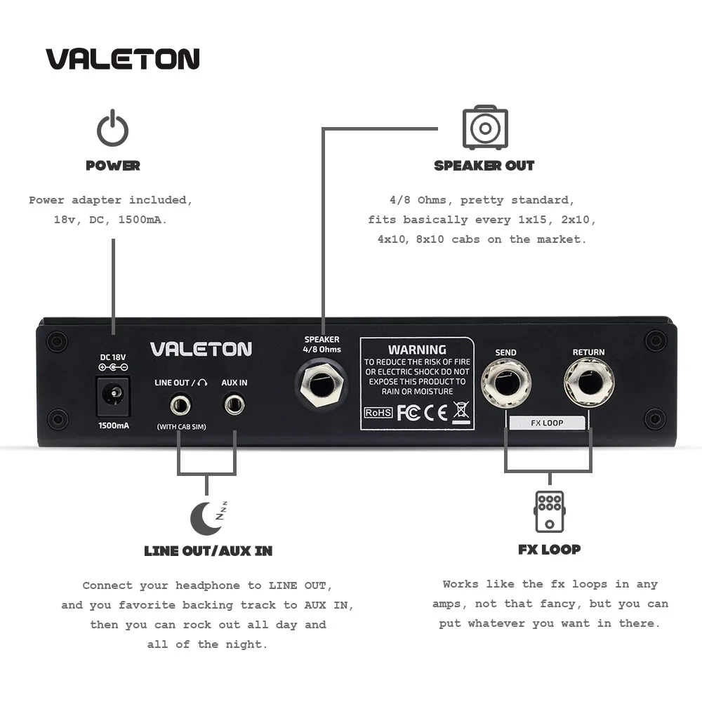 Valeton бас гитара усилитель с хорового пения или искажения Overdrive асфальта для езды