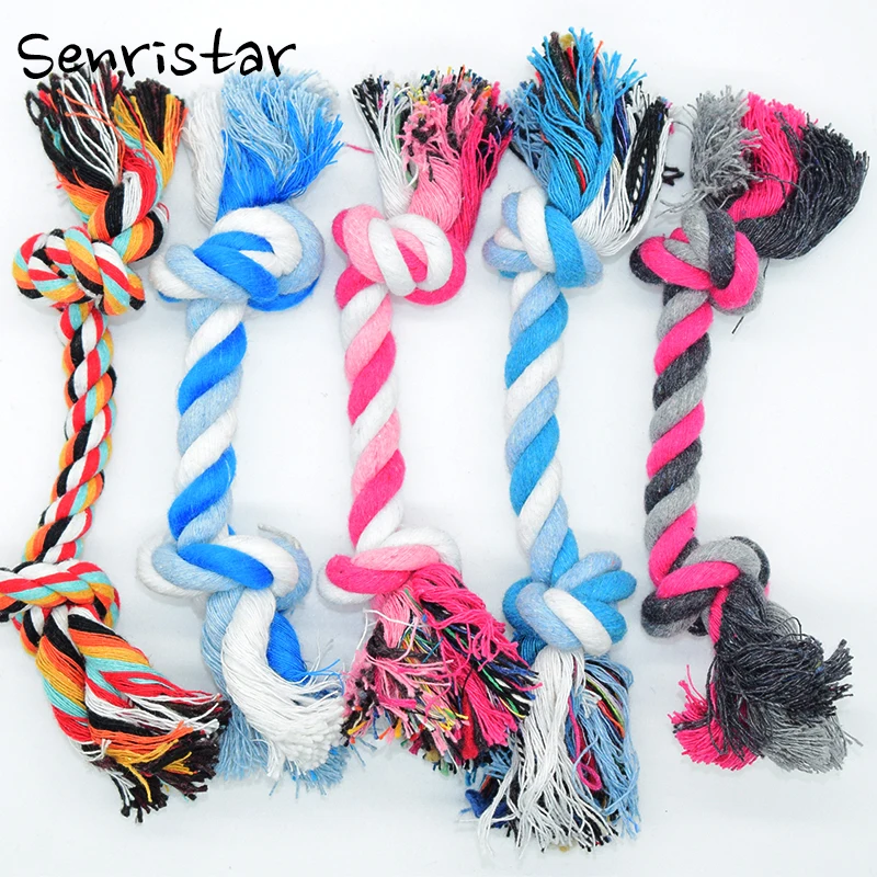 1 шт./лот игрушки для домашних животных собак двойной многоцветный узел хлопковая