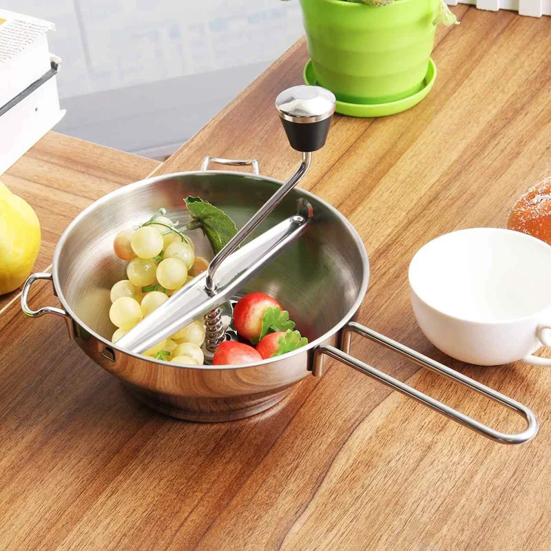 Stainless Steel Manual Grinding Machine Baby Food Vegetable Fruit Jam Potato Crushing Grinder