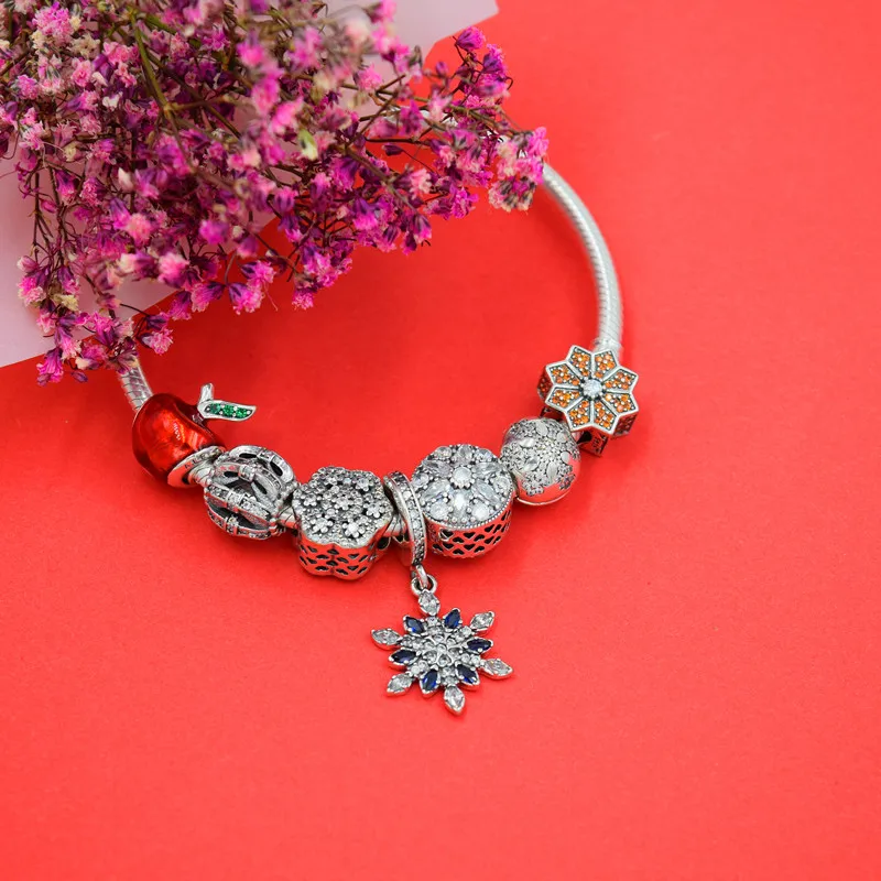 Горячее серебро Европейский CZ Шарм Бусины Подходят Пандора стиль браслет кулон